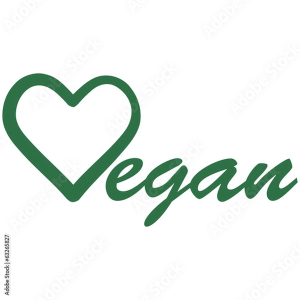 Obraz Vegan Liebe Herz Logo