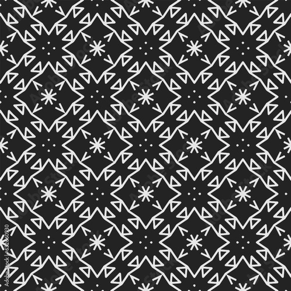 Fototapeta Black and white  pattern . Figures ornament.Seamless pattern for fashion, textile design,  on wall paper, wrapping paper, fabrics and home decor.