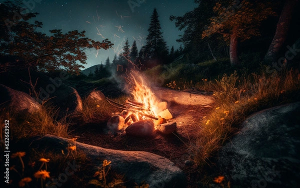 Fototapeta fire in the forest