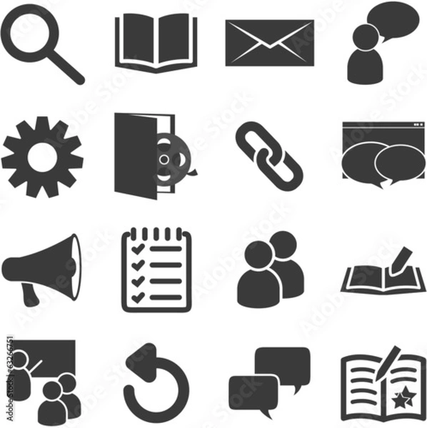 Fototapeta List of classroom related icons