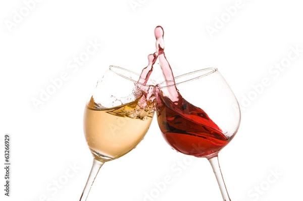 Obraz wine glass toast on a white background