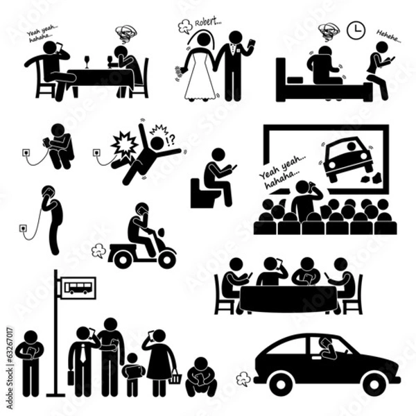 Fototapeta Obsesja uzależnień za pomocą smartfona