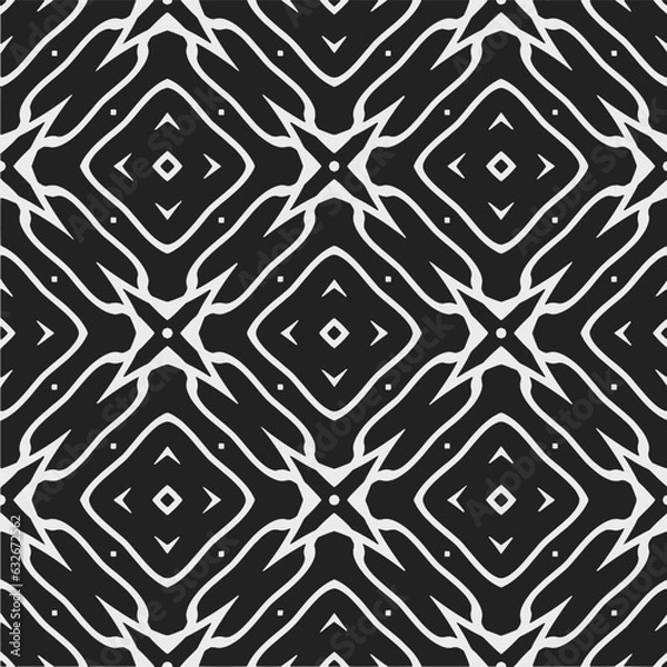 Fototapeta Black and white  pattern . Figures ornament.Seamless pattern for fashion, textile design,  on wall paper, wrapping paper, fabrics and home decor.