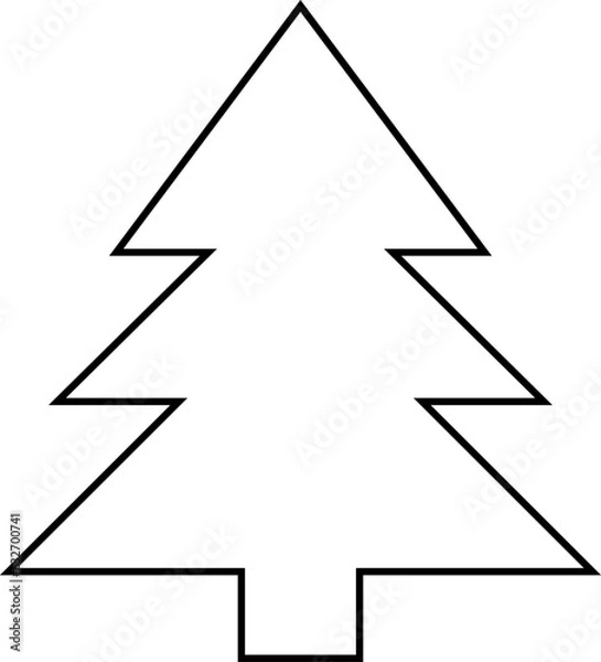 Fototapeta Christmas tree line icon vector