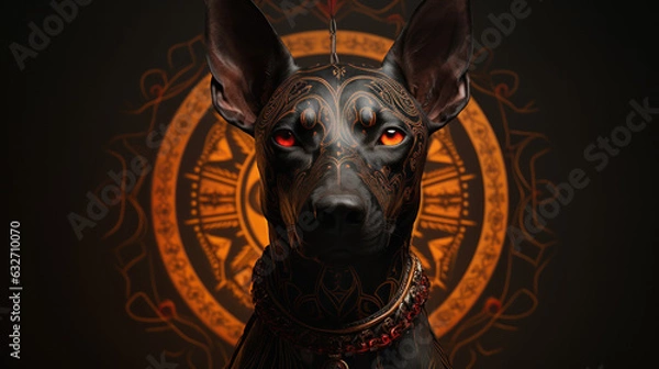 Obraz Aztec Dog Xolotl Xoloitzcuintle made with Generative AI