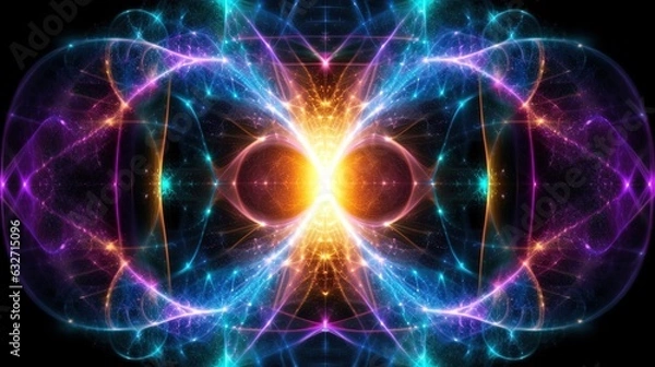 Fototapeta Representation of quantum space and ether. The path of the soul. Generative AI.