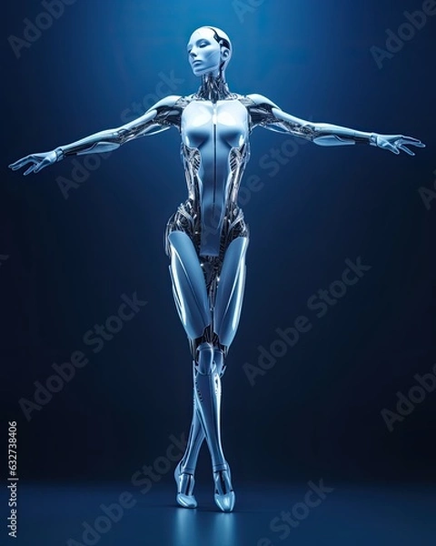 Fototapeta Feminine Humanoid Ballet Dancer.
AI Robotic Android Balerina.