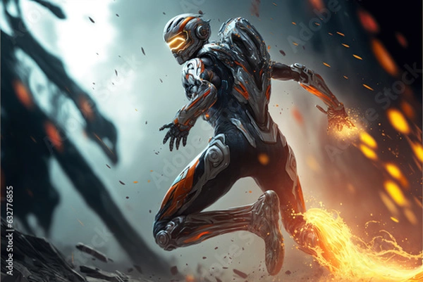 Obraz Charakter gry, przyszli gracze, wysoka technologia