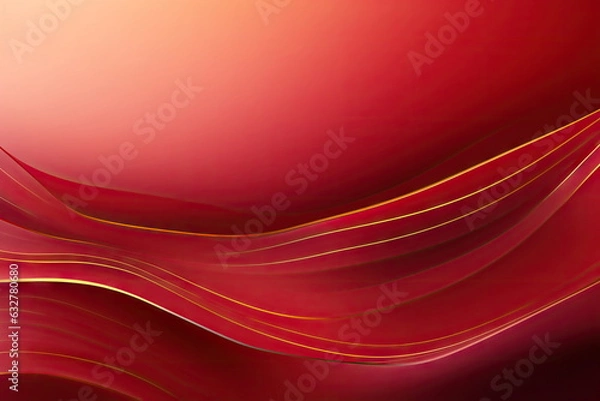 Fototapeta red marble gradient background with golden lines