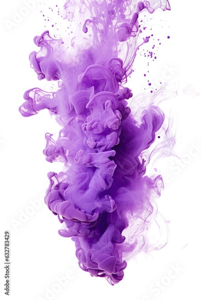 Obraz shimmering violet vapor frozen in an abstract futuristic 3d texture isolated on a transparent background, generative ai