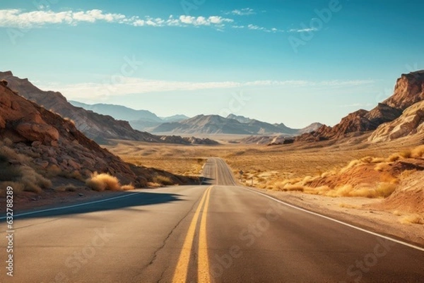 Obraz a long straight road in the desert