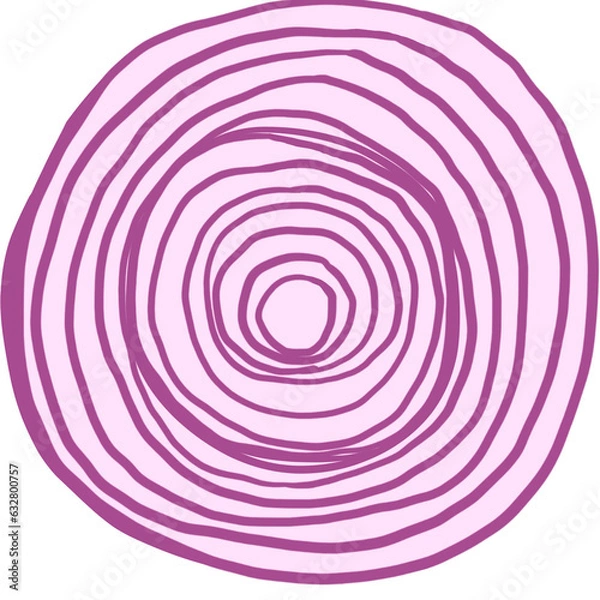 Obraz Onion slices hand drawn