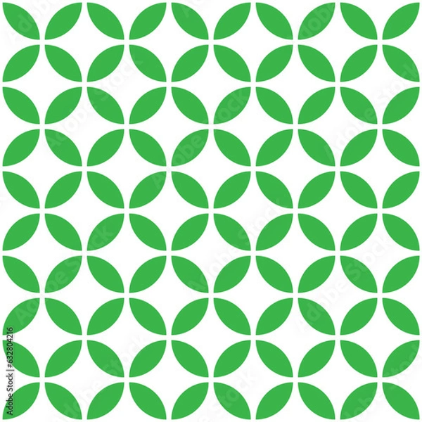 Fototapeta Green leaf geometric seamless pattern, Abstract vector texture. leave background.