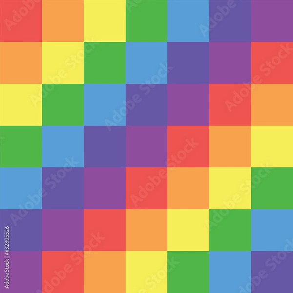 Fototapeta rainbow colored tartan checkered pattern.