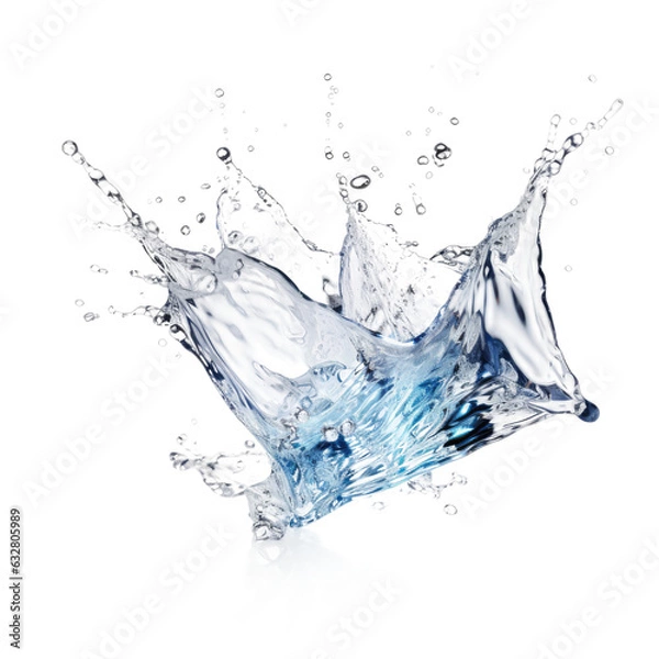Obraz splashing liquid diamonds frozen in an abstract futuristic 3d texture isolated on a transparent background, generative ai