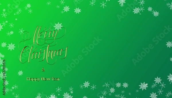 Fototapeta Happy New Year and Merry Christmas! Can be used as a postcard, internet banner or flyer.  Illustration has space for text , copy space.