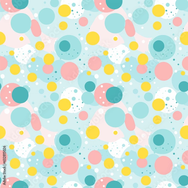 Fototapeta An abstract pattern with sweet geometry, combining shapes and colors in a delightful design. This playful and modern graphic is perfect for fashion, textiles, or any creative visual expression.