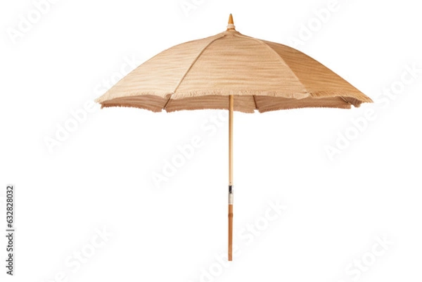 Obraz Straw beach umbrella isolated isolated on white or transparent background