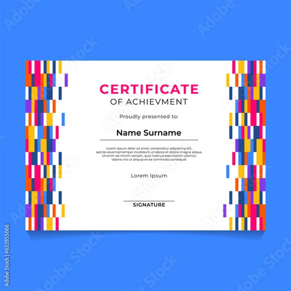 Fototapeta Abstract Geometric Certificate Template Design