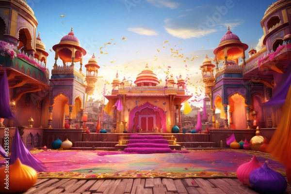 Fototapeta ndia festival themed background, 3d 
