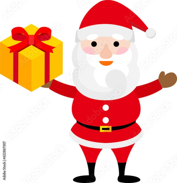Fototapeta プレゼントを持つかわいいサンタクロース