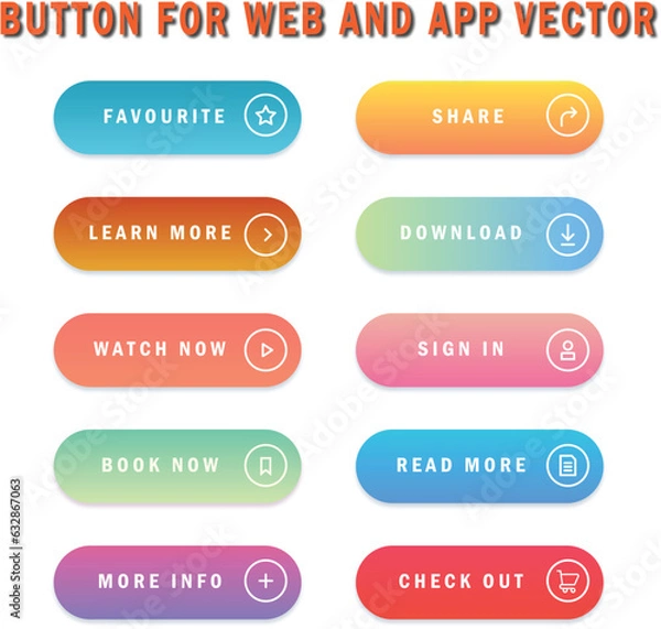 Fototapeta cta web button collection