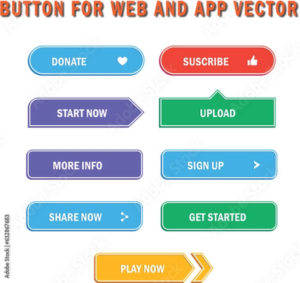 Fototapeta cta web button collection