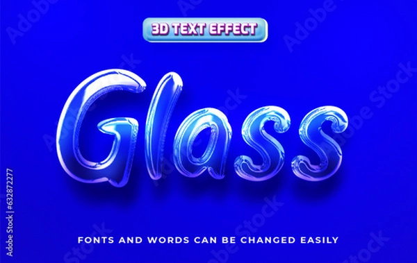 Obraz Glass 3d editable text effect style