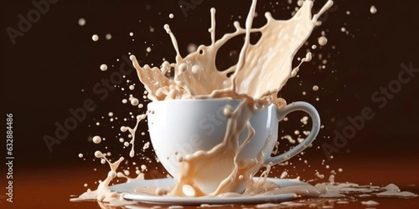 Fototapeta cup of coffee with splash