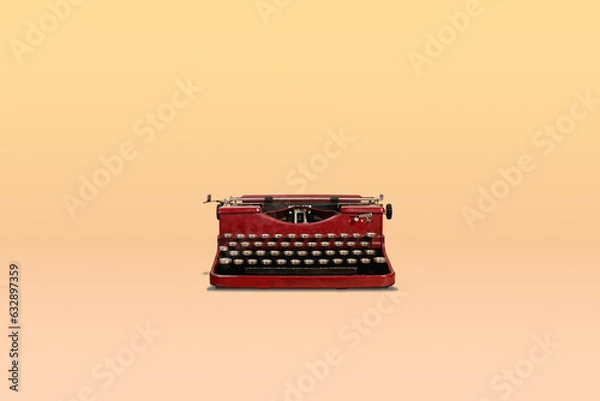 Obraz Vintage typewriter on orange gradient background