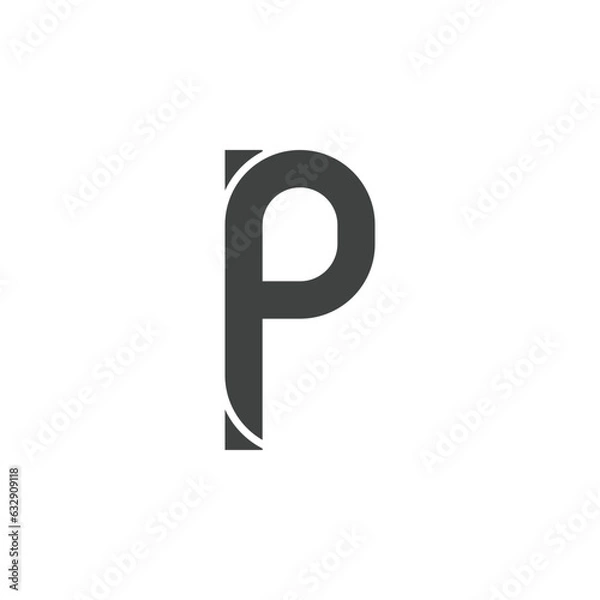 Obraz Initial alphabet letter P font icon