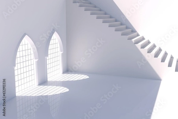 Obraz stair background image, 3D rendering
