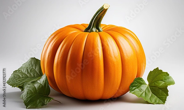 Obraz Fresh ripe pumpkin isolated on white background.