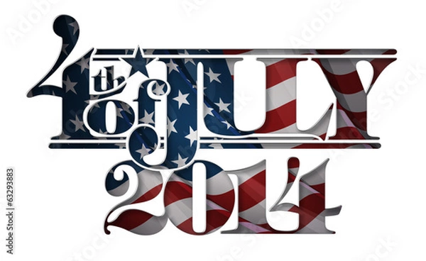 Obraz Forth of July 2014 Lettering Cut-Out