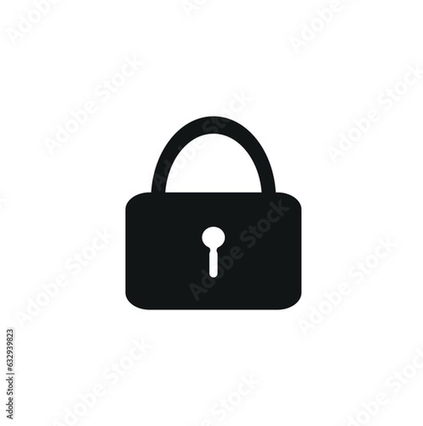 Fototapeta vector illustration of a lock icon in a flat design style, isolated on a white background, data protection, lock icon