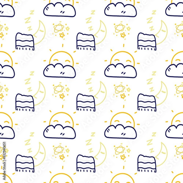 Obraz Seamless pattern with planets and stars. Astronomy. 