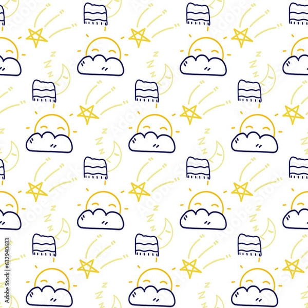 Obraz Seamless pattern with planets and stars. Astronomy. 