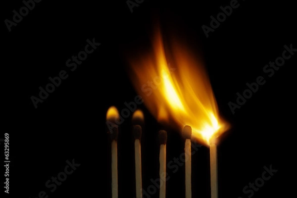 Obraz Burning wooden matchsticks