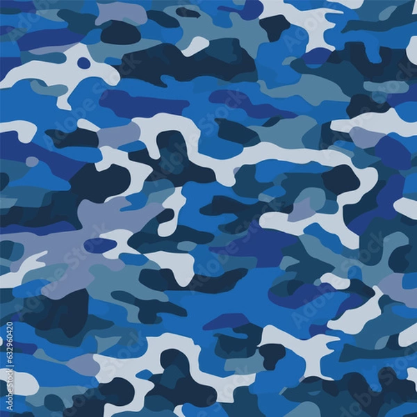 Fototapeta Camouflage seamless pattern. Trendy style camo, repeat print. Vector illustration. Khaki texture, perfect for military army design.