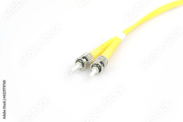 Obraz Fiber optic cable connector type st, isolated on white background