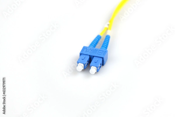 Obraz Fiber optic cable connector type sc, isolated on white background