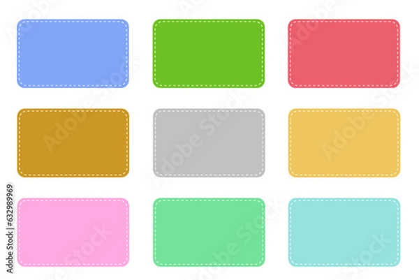 Fototapeta Rectangular felt fabric style title headline set illustration.