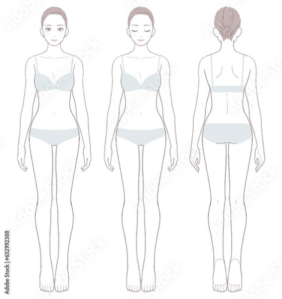 Fototapeta 美意識の高い女性全身　セット