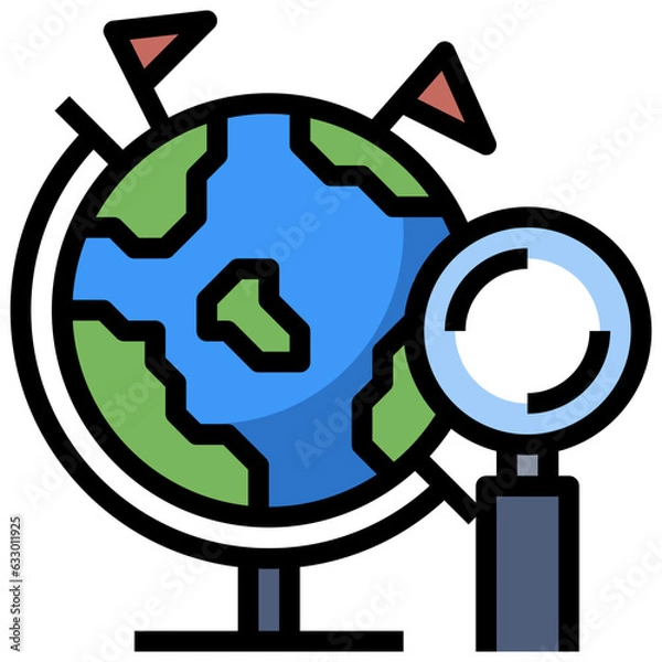 Fototapeta GEOGRAPHY line icon,linear,outline,graphic,illustration