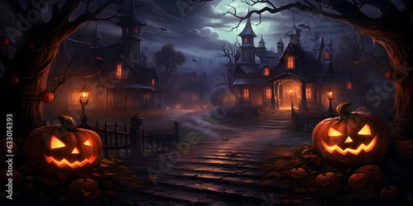 Fototapeta Spooky Halloween background (generative AI)