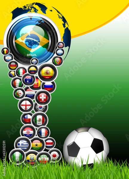 Obraz World Cup Brazil 2014 flags countries