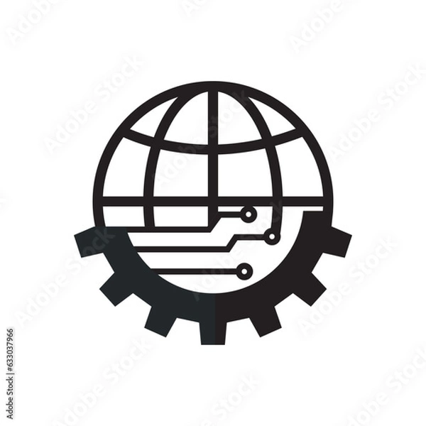 Fototapeta Uluslararası endüstriyel gelişme. Endüstri 4.0 simgesi.