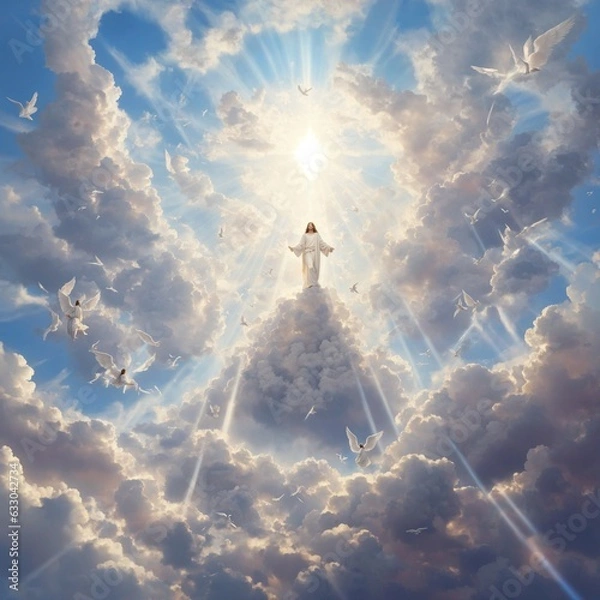 Obraz heaven, angels, cloud, light, jesus - generative ai	
