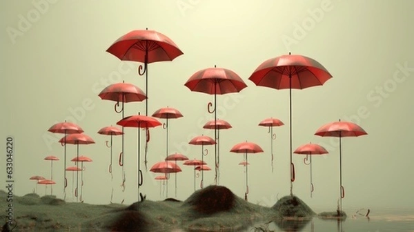 Fototapeta poppy flowers in the grass. Generative AI