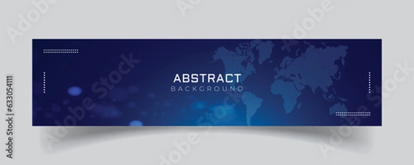 Obraz Linkedin banner with blue technology background